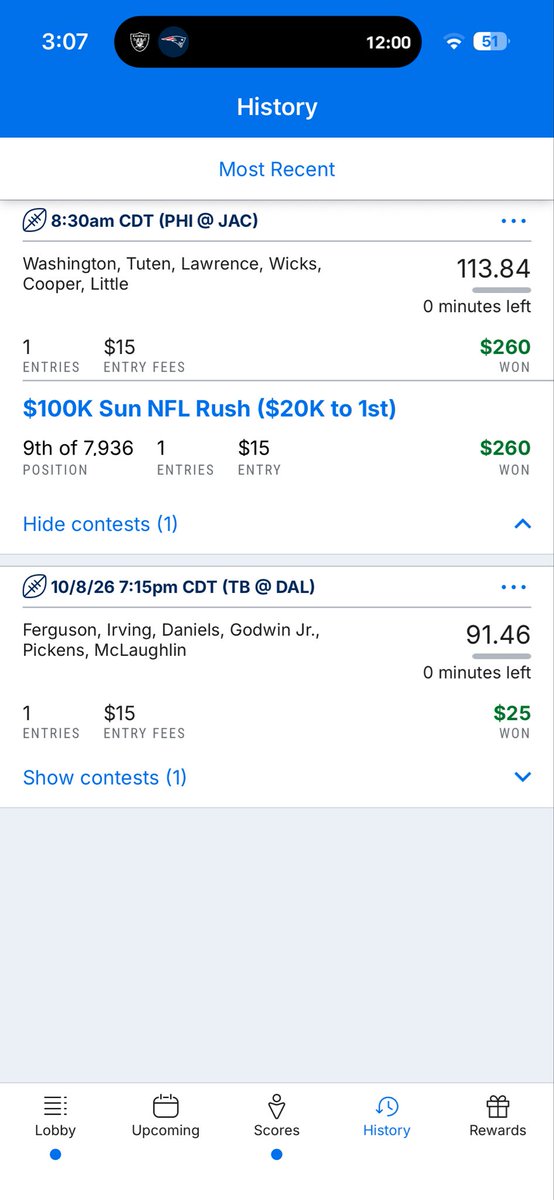 andidoitgood's tweet photo. Starting off the week very lightโฆ. #NFLDFS - DFS Layers https://t.co/S87QPJcSfG