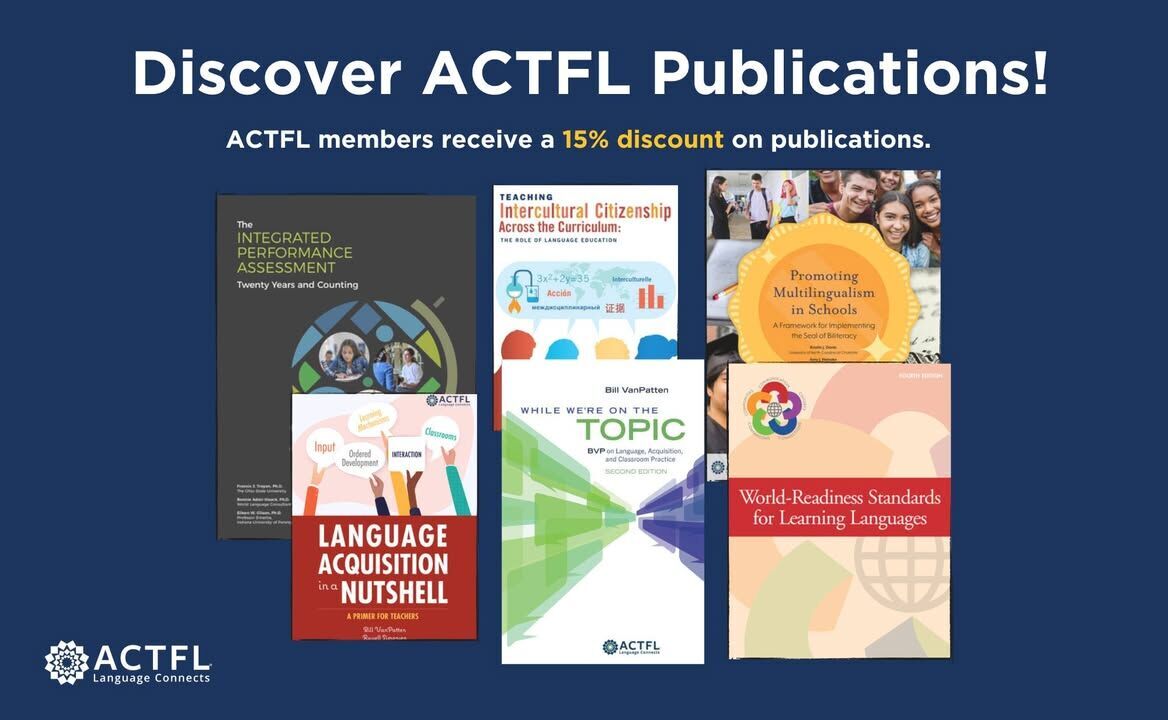 actfl's tweet photo. Teaching languages is complex—your resources shouldn't be.

From instruction to assessment, find the tools that help learners grow with purpose.

📚 Available now in the ACTFL Bookstore: https://t.co/8Ew6aBZi82 https://t.co/XeQp5wf0qQ