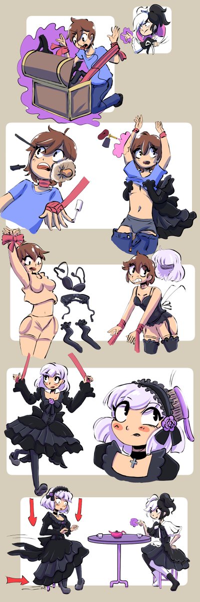 Shademaiden's tweet photo. Snooping boys get makeovers and mandatory tea parties https://t.co/lBvAaPn68j