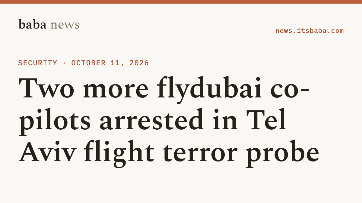 babanewswire's tweet photo. Two more flydubai co-pilots, both Maldivian citizens, have been arrested in the UAE in the investigation into the attempted terror attack on a flight to Tel Aviv, their embassy told families. https://t.co/plMQLncz6b