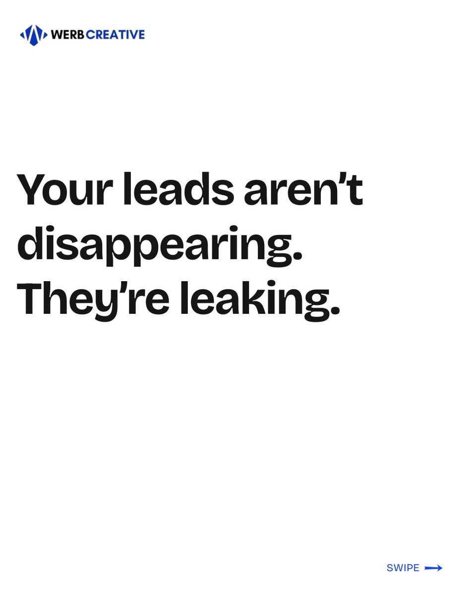werbcreative's tweet photo. Your leads aren’t disappearing. They’re leaking.
A link to the wrong page.
A form that asks too much.
Silence after they submit.
A slow reply.
No follow up.
Submit your own form this week and time the reply. https://t.co/xchtjWjhp9