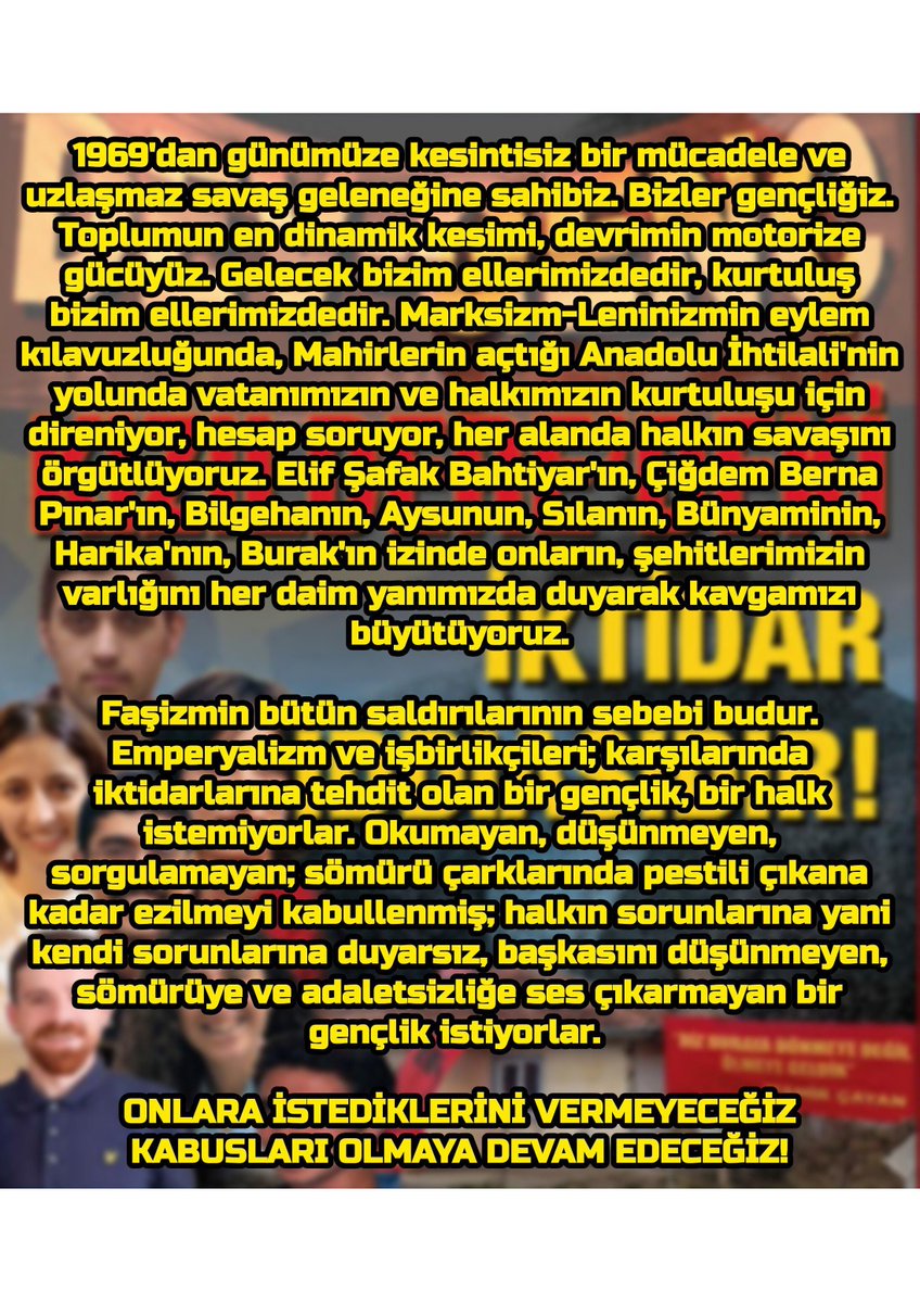 Devgencliler25's tweet photo. MAHİR'DEN DAYI'YA
BİR DEV-GENÇ'İMİZ VAR!
DEV-GENÇ 57 YAŞINDA!

Dev-Genç'in 57. Yılına dair açıklamamızdır.
++++ https://t.co/yNOShq0QB0
