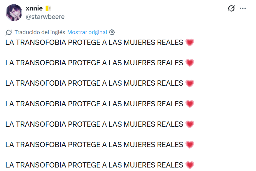 TransphobesOoc's tweet photo. La transfobia no protege a ninguna mujer. No es novedad que las terfs resulten ser unas mitomanas, aparte de usar conceptos como ''mujer real'' que tambien es misogino. https://t.co/rVpDXn4FYe