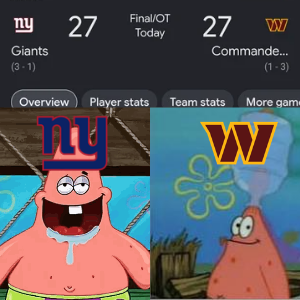 Dart_ssb's tweet photo. Giants vs Commanders https://t.co/bCKpmKmz7C
