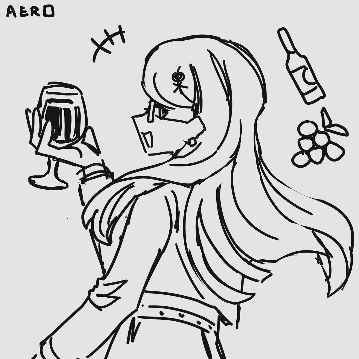 HNDRAction's tweet photo. Jo requested Hiruko having a glass of wine! Filled by our co-head mod, Aero!

All remaining doodles will be posted through the rest of October. https://t.co/zfPurjbfb3