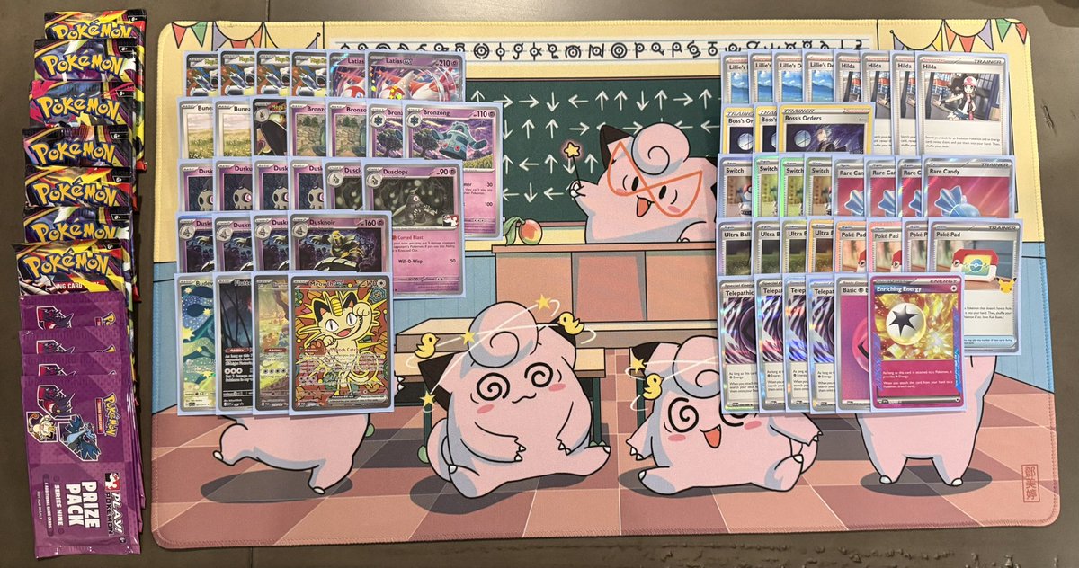 Cooooooorey's tweet photo. Got to finals in a small cup today with bronzong dusknoir. Arboliva is unfortunately a pretty tough match up. Def threw the first game of finals, and whiffed on getting bloodmoon the second game. Thanks to @kyleperezg for IDing 🙂 and shoutout to @elier_sunnyside for the mat! https://t.co/VtcvOwkQPx