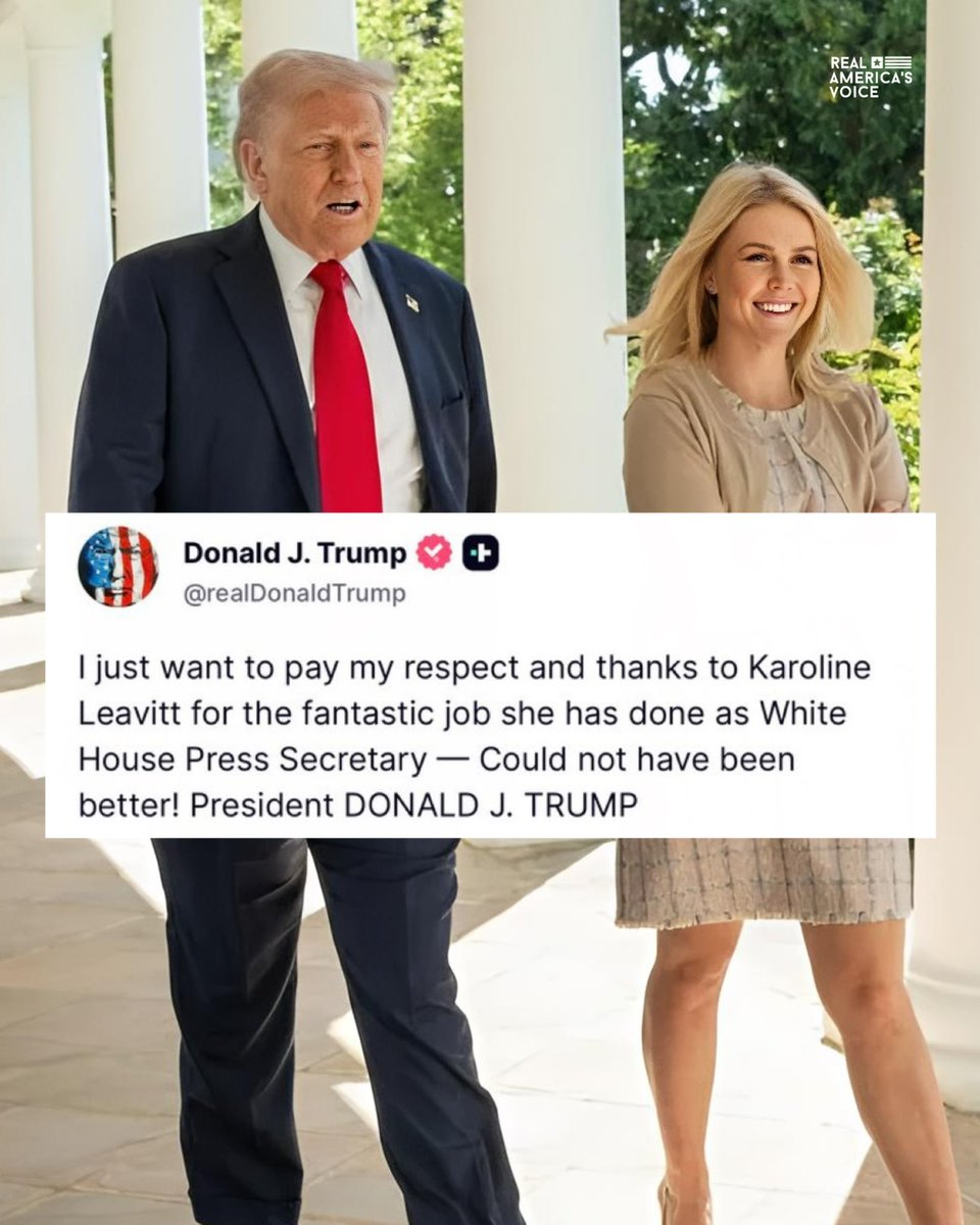 RealAmVoice's tweet photo. 🇺🇸 Thank you, @karolineleavitt! https://t.co/5tjJnSDqOL