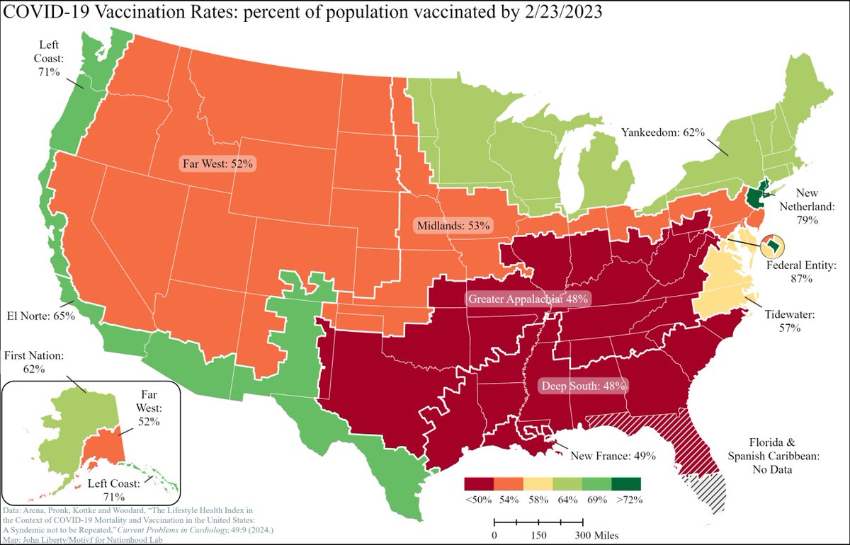 JoshuaBarzon's tweet photo. Map of COVID-19 vaccination rates across the country by the end of the epidemic. https://t.co/Bqibypafh3