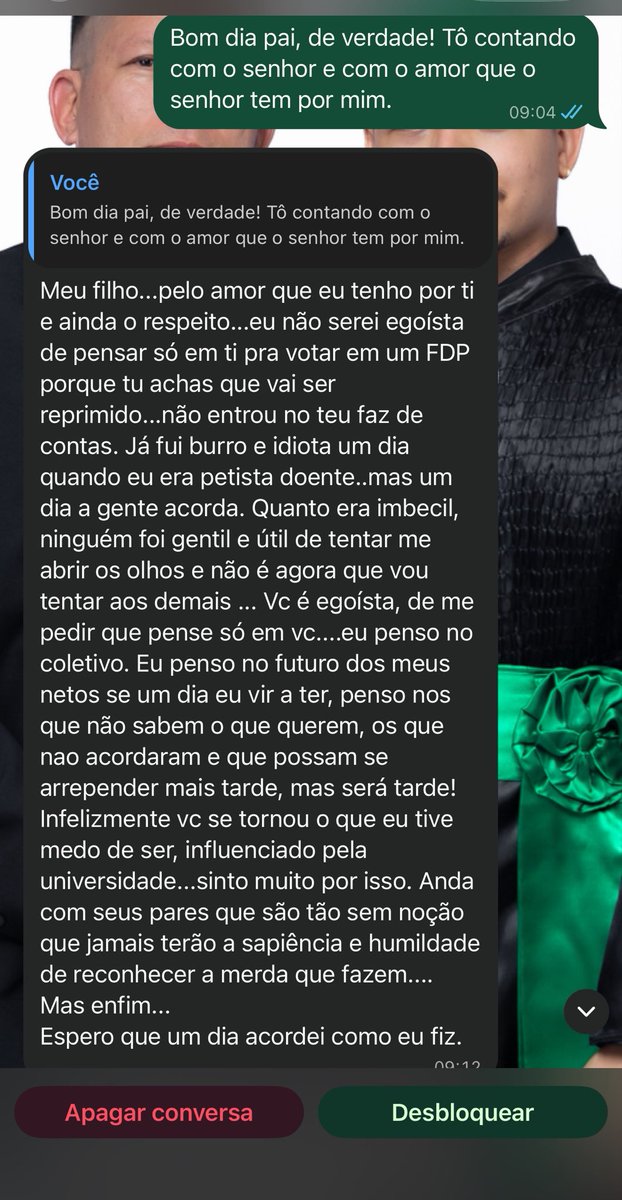 eualcantara1's tweet photo. Nenhuma ideologia deveria valer mais que o amor de um pai por seu filho. 🏳️‍🌈❤️

Bolsonarismo é uma doença! https://t.co/ZJcigMJubv