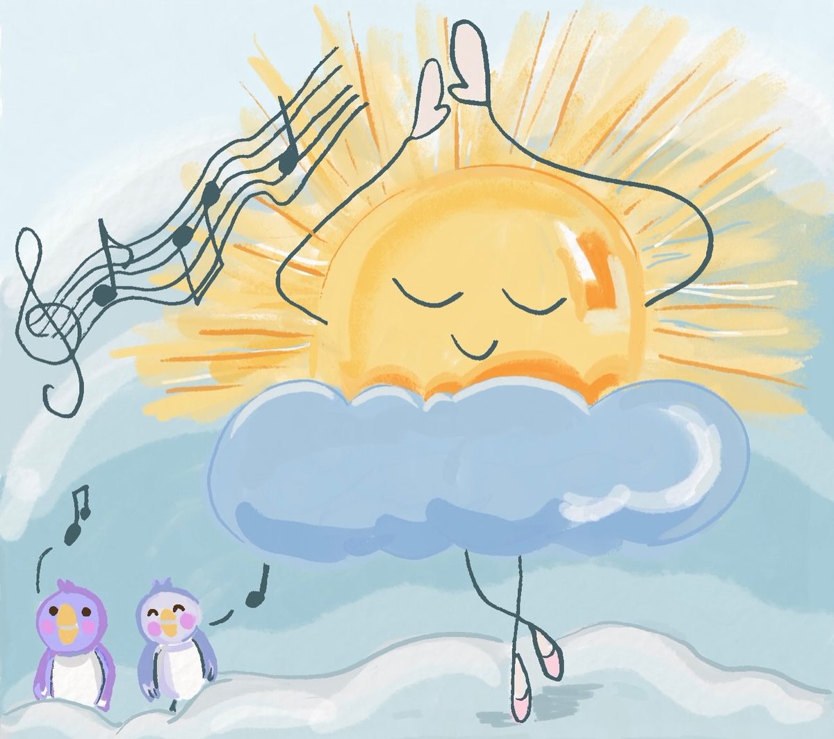 melolozano's tweet photo. 太陽也有自己的興趣，你猜得到嗎？靈感來自某天拍到的夕陽。你覺得太陽還喜歡做什麼？留言告訴我！ https://t.co/mGc0f1TsBX