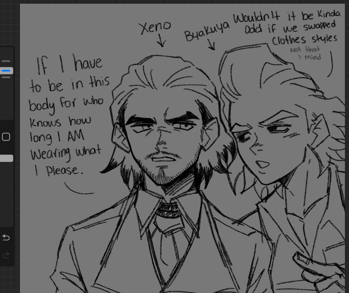 OciDozii's tweet photo. I got distracted from working on these I’m so sorry (repost because I messed up what Xeno says lmao) https://t.co/9sotuPL3VK