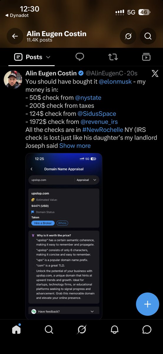 AlinEugenC's tweet photo. @SidusSpace  check I have to claim it!@ExoSpaceHQ  check was in #NewRochelle then lost - just so that #stalkers can’t claim I’m lying / exaggerating/ omitting / distorting 
- that’s how #animals do : #stalk >!#steal #misinterpret intentionally > #censor > #runors > but when it’s about “I’ll buy this 99$ domain and thank this man with 99$ as a tip for the tip - #NADA “no save ingles” > they no longer speak English