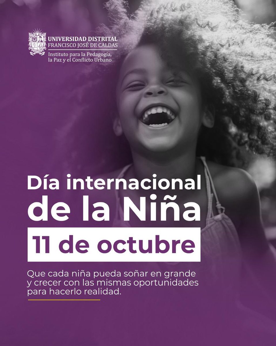 Ipazud's tweet photo. 11 de octubre | #DíaInternacionalDeLaNiña, 

👧🏽👧🏼 Recordamos la importancia de garantizar sus derechos, proteger sus sueños y construir un futuro con igualdad de oportunidades para todas. https://t.co/OjiYbSNqnr