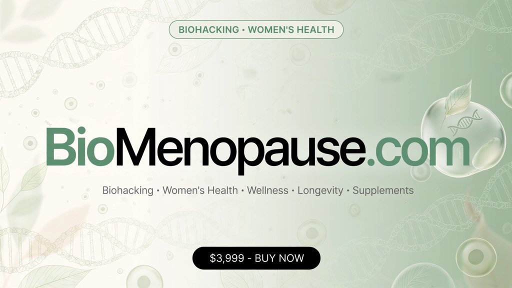 _Kolade_Dan's tweet photo. 🌿 https://t.co/FO6XQFcVZx - $3,999

Biohacking Menopause = $24B opportunity

Women 40+ are looking for science-backed solutions for hormones, hot flashes, longevity.

This .com is category-defining for a supplement or wellness brand.

DM to own it.

#Biohacking #WomensHealth #Menopause #FemTech #DomainForSale