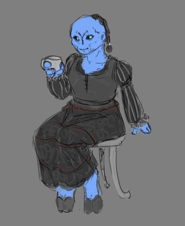 Luco_Vultis's tweet photo. 30min T'au lady. if there's any artists in chat, i recommend drawing characters you like wearing Mooni's dresses, it's been fun :] https://t.co/xzeGenn5gz