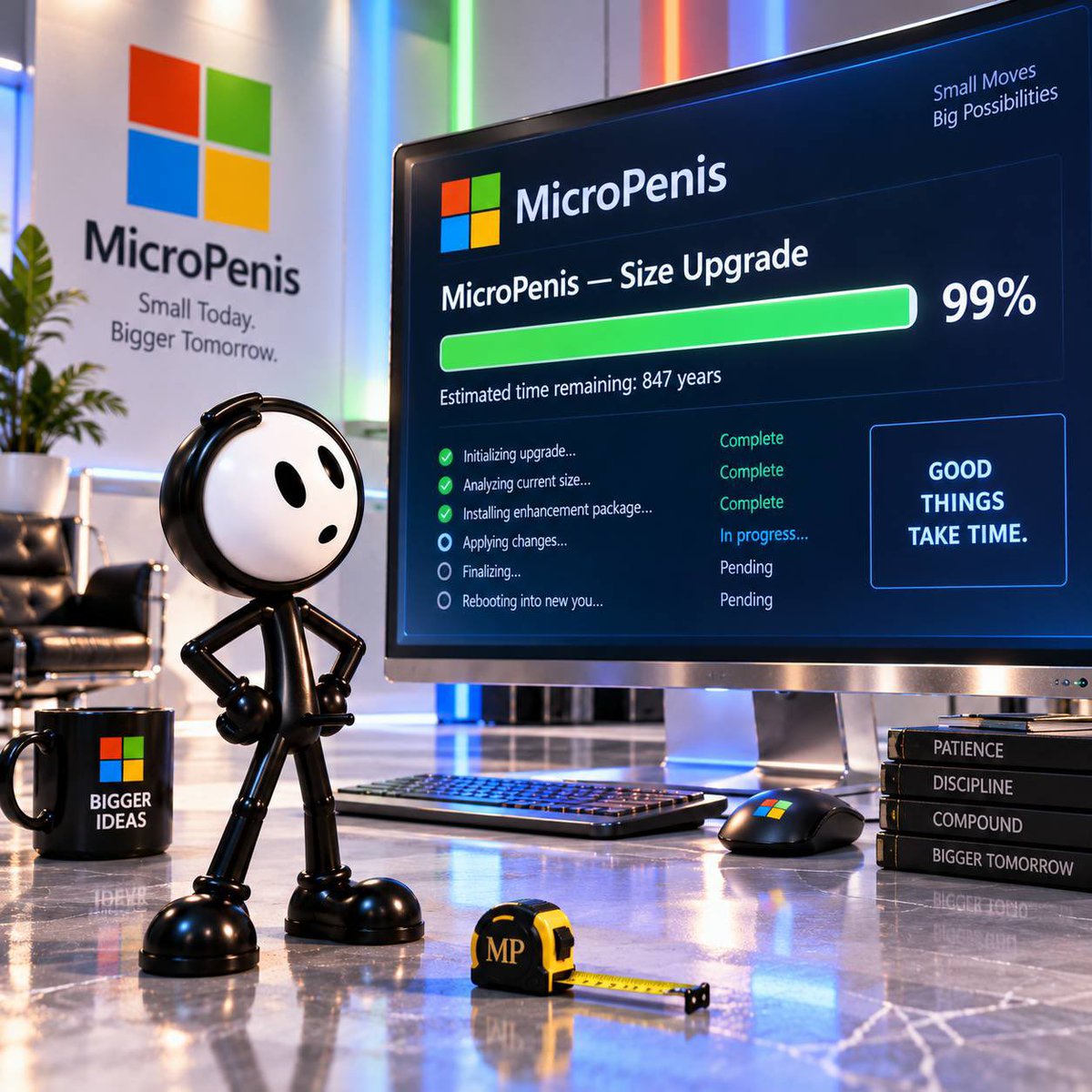micropenislong's tweet photo. $MP size upgrade: 99% complete.

Good things take time. Small today, bigger tomorrow. https://t.co/5BqlduA5CL