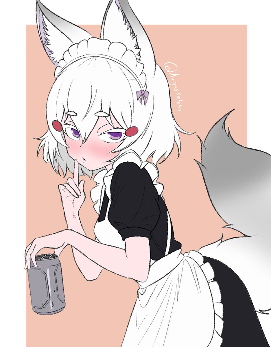 Augusketchs's tweet photo. Day 11: Maid  #maeminktober #お酒絵 #Artcoholic   

Pov: You catched the cute fox maid sneaking a beer duringwork hours https://t.co/yYfSne3svZ