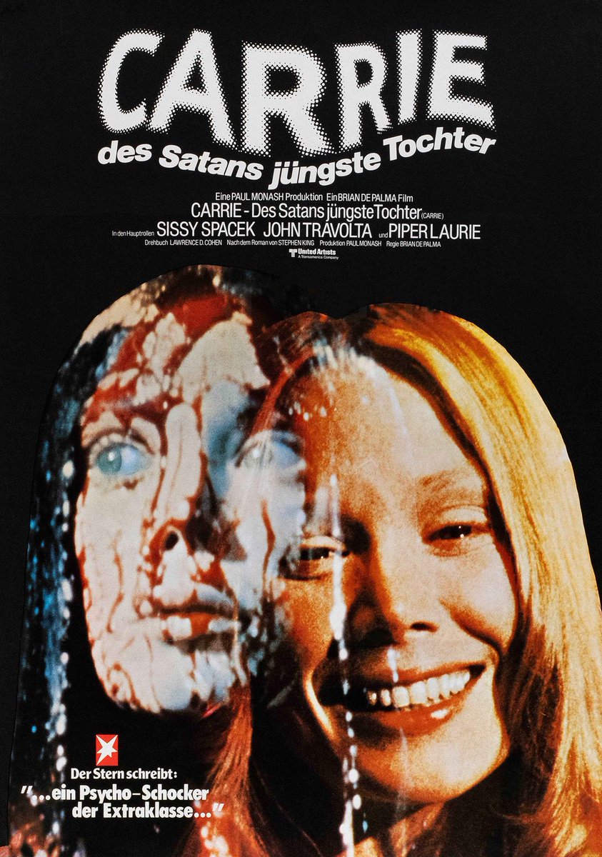 rodnezmovies's tweet photo. German poster for “Carrie”, 1976 https://t.co/9HxGzd4qk6