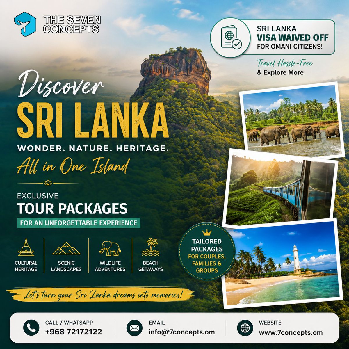 WonderMarye's tweet photo. Discover Sri Lanka’s golden beaches, scenic train rides, wildlife safaris, tea plantations, and rich heritage. Omani citizens enjoy visa-free travel. Plan your family trip, honeymoon, or relaxing escape today. https://t.co/iCHkGNQ3Fu