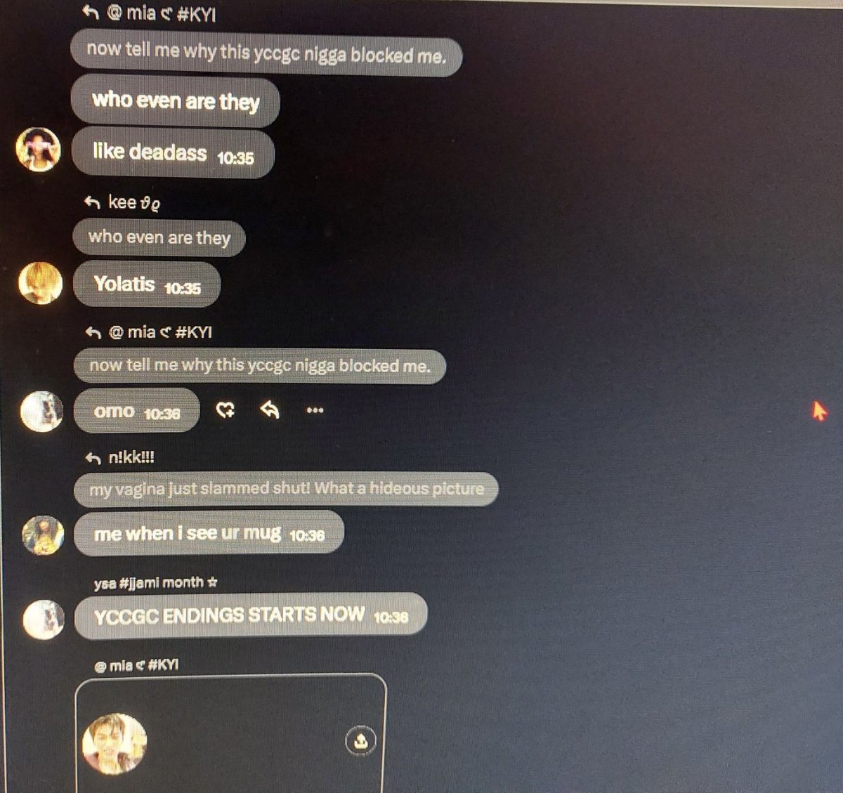 headkeonhoist's tweet photo. + ngl while we at it did evb forget this is how this all started ? If u dont like us why do yall stay tb us 😭😭 leave us alone thangya https://t.co/Yxu1qy34n7