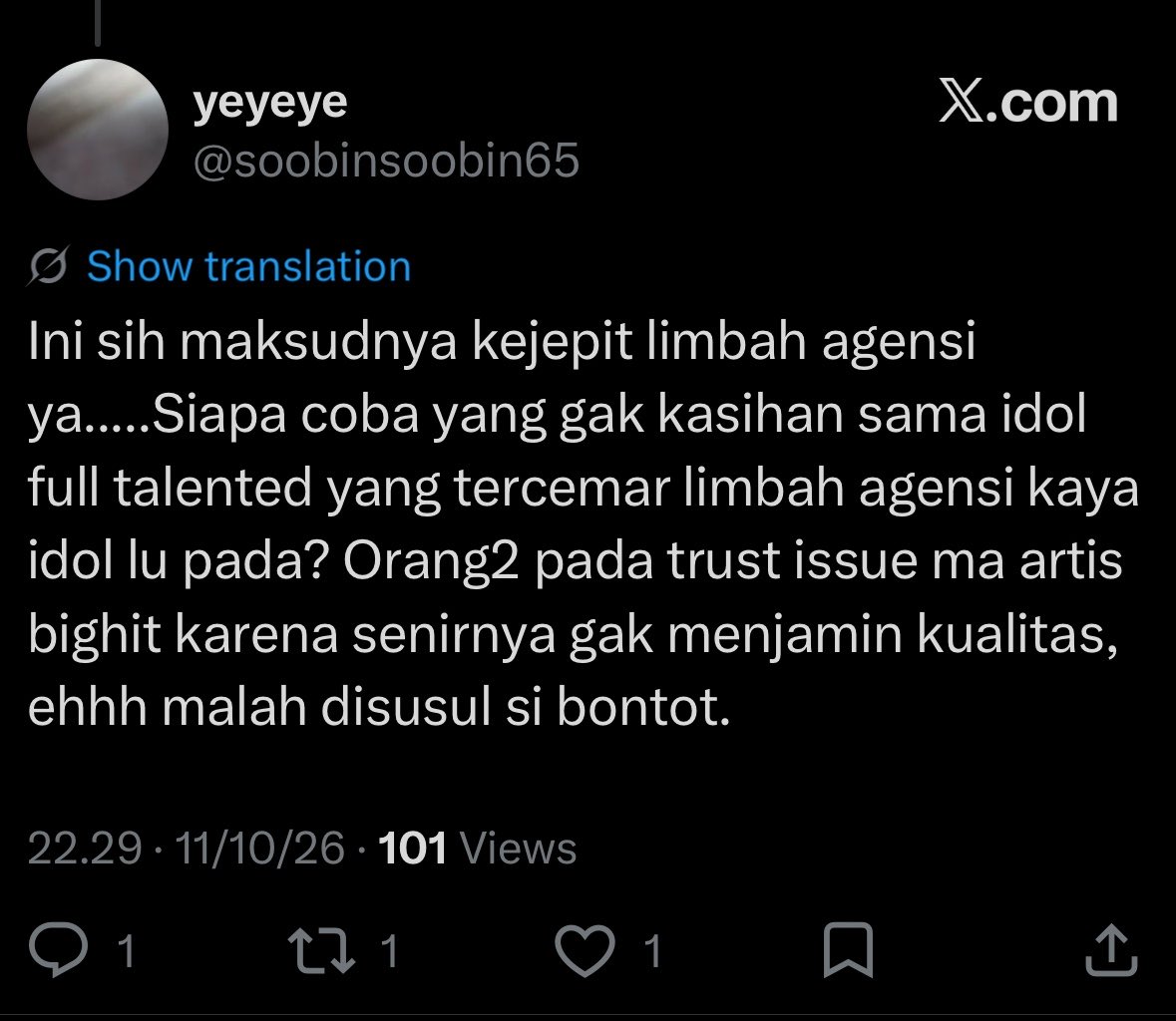 phampham919's tweet photo. @thvkoo197_ sampe ngatain limbah agensi lohh https://t.co/bE7iI0Ehnq
