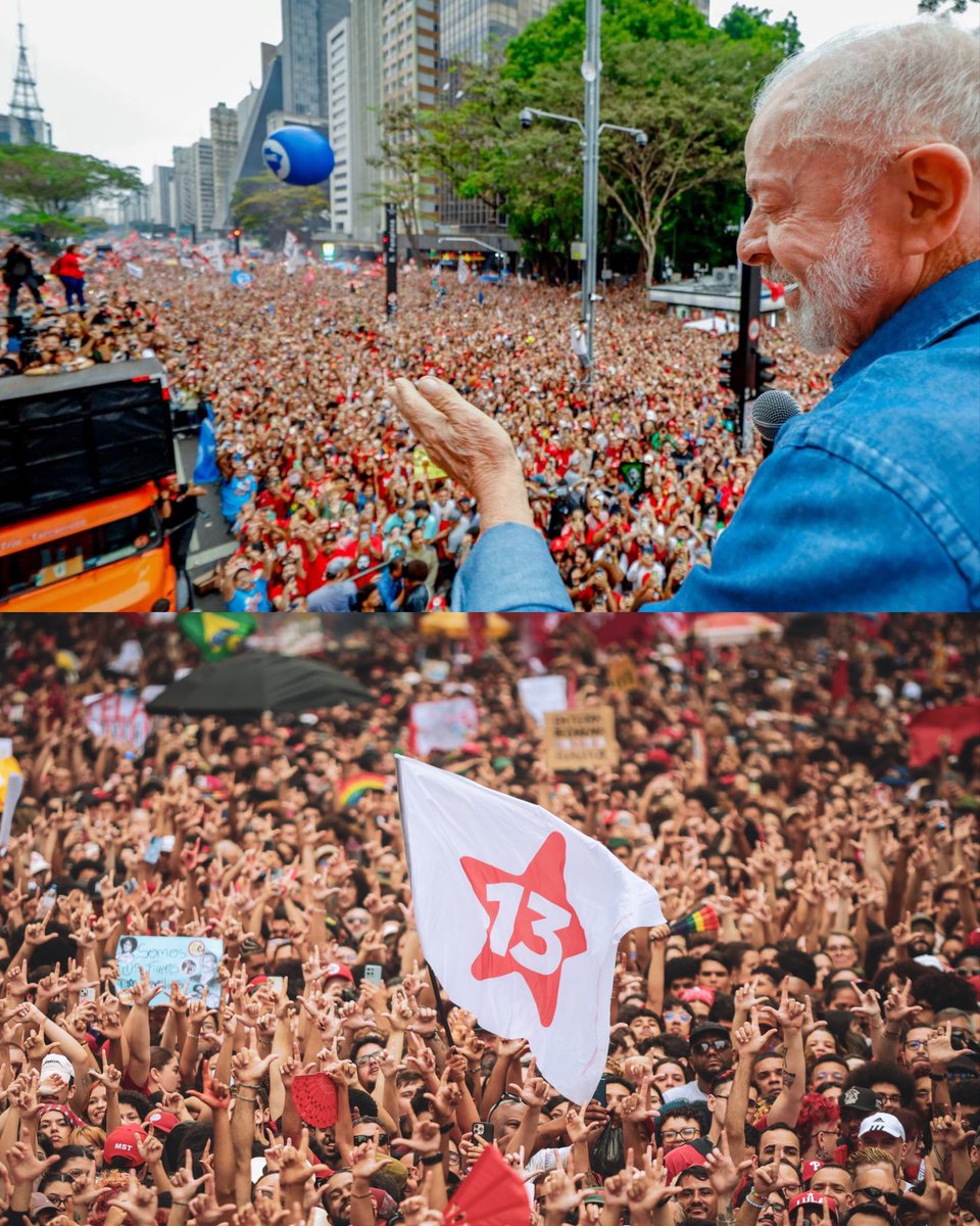 Haddad_Fernando's tweet photo. DOMINGO HISTÓRICO EM SÃO PAULO! 

A Caminhada Vira Voto ao lado do presidente Lula tomou a Avenida Paulista com mais de 1 milhão de pessoas que acreditam em um Brasil mais justo, democrático e soberano. https://t.co/6QAe4mJpKN