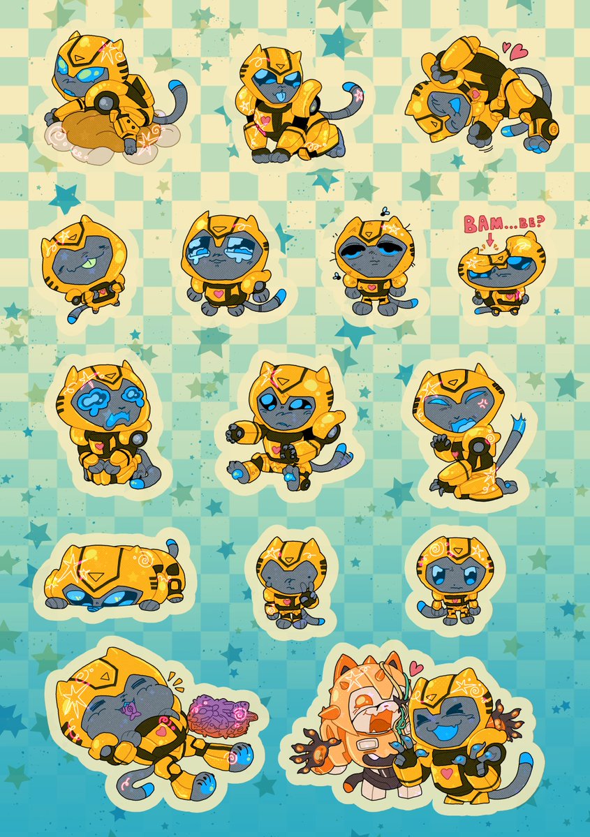 gvozdismolokon's tweet photo. Omg I completely forgot to show off this lil cutie! Bee from Transformers Animated — my fave lil baby, my lil kitty cat. Everyone, let's all yell NECOBEE together!

#transformers #autobots #Bumblebee #fanart #doodles #tfa #tf https://t.co/835L8hXTMU