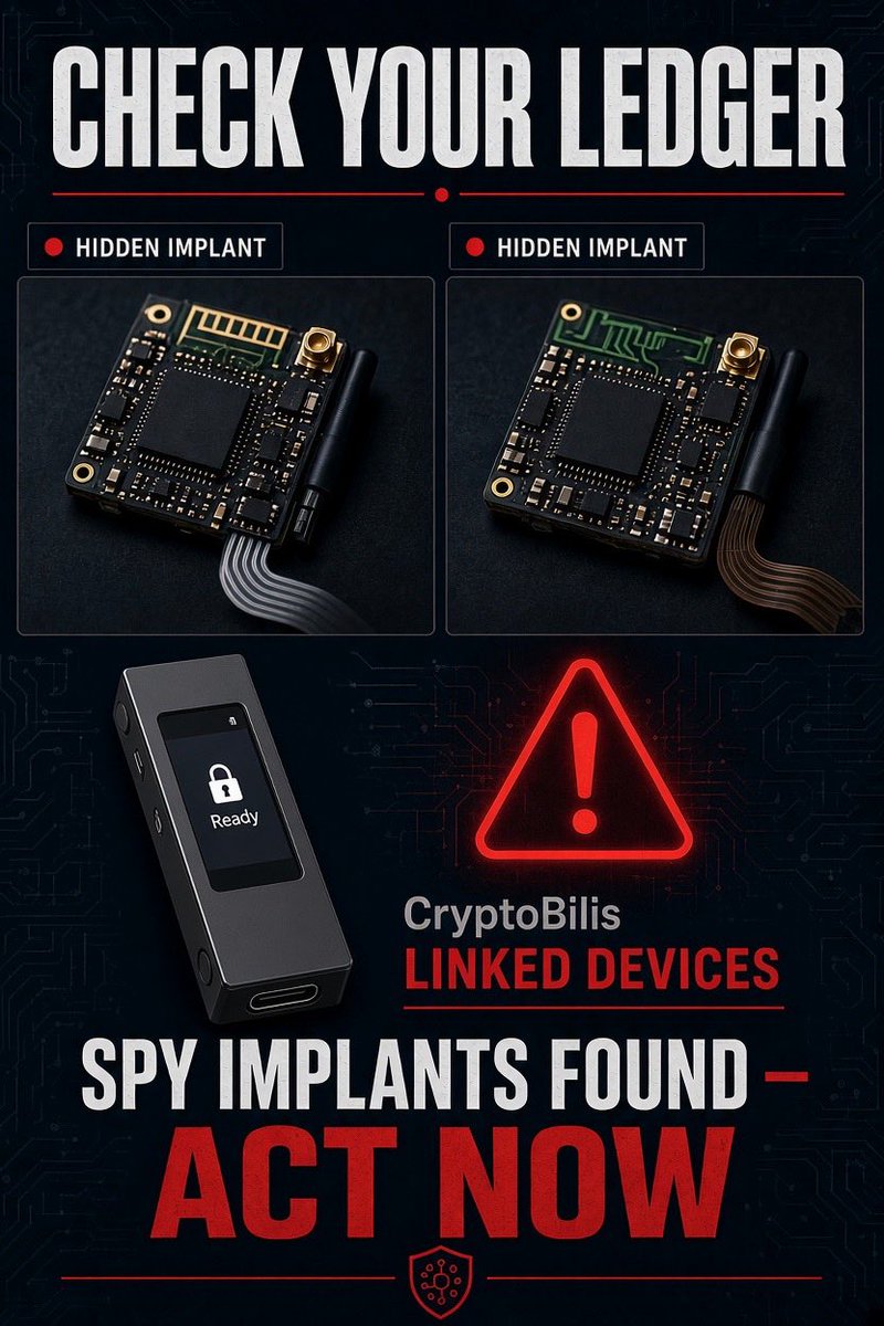 marketnavix's tweet photo. 🔐 If You Have A Ledger Device Check Your Ledger Now
Hardware integrity check is easy, takes minutes and gives real peace of mind.
Follow the official guide:
https://t.co/WhL6PB3Xou
Do it today — better safe than sorry.
#Ledger #CryptoSecurity #crypto #cryptobillis #news https://t.co/g6IQolzJMq