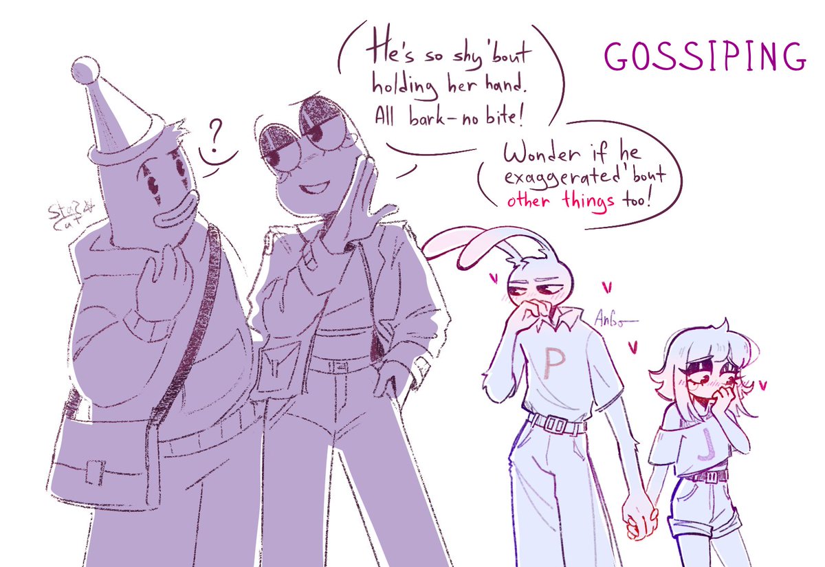 Ango_zukuni's tweet photo. Day 11: Gossiping
Jax is too shy xd;) 
Collab with @Starcatto8

#tadc #funnybunny
#funbuntober26 https://t.co/WuRylcBJJM