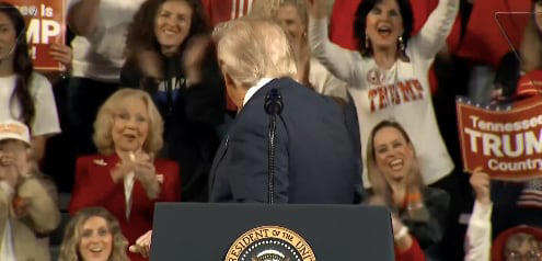 ChetterHub's tweet photo. Donald Trump openly mocked his supporters for lapping up anything and everything he says.

Trump spoke to a MAGA crowd in Clarksville, Tennessee, on Saturday, and praised their adoration of him.

“There’s such love. Like, I mean, it’s amazing. When you stand up here, it’s just like—the love. I could say the stupidest things and you’d clap me,” he said.