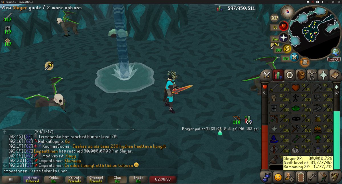 vedleius's tweet photo. 30m slayer ja 40m cooking=) https://t.co/AYuazAecQf