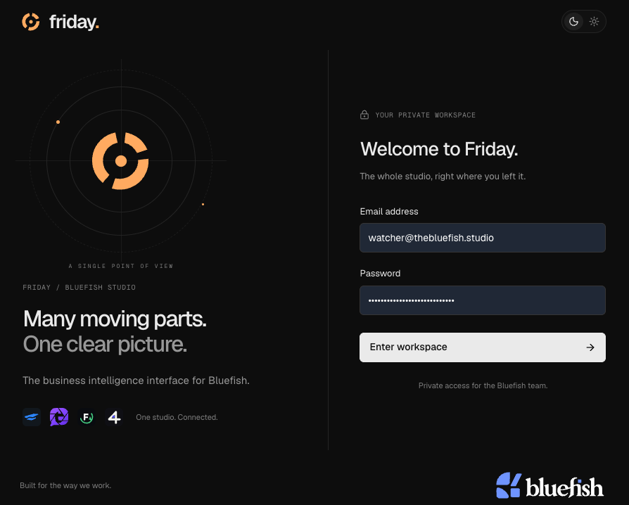 opensaucerer's tweet photo. Proper visibility is important when running a studio with many products.

So, @bluefishstudio_ we built Friday to serve as a in-house business intellienge interface

ps: Friday is the name of tony stark's AI. https://t.co/XnWvgmVXV4
