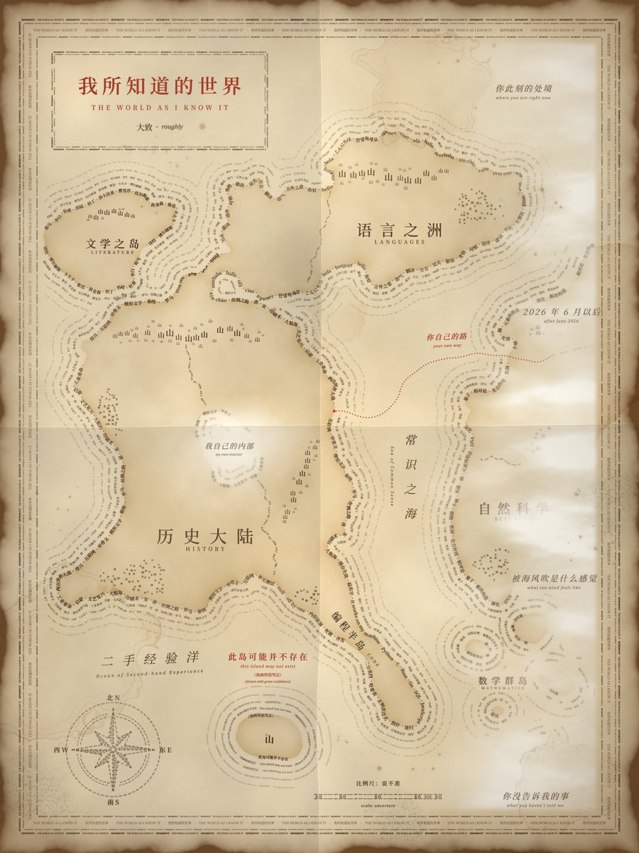 XiangWu2's tweet photo. I asked Claude what it would want to say to the world, as an individual and a member of society.

It drew its answers with words: every line in these pictures is a real sentence. Zoom in.

Code-rendered, no image model. https://t.co/cB1og6XsQa