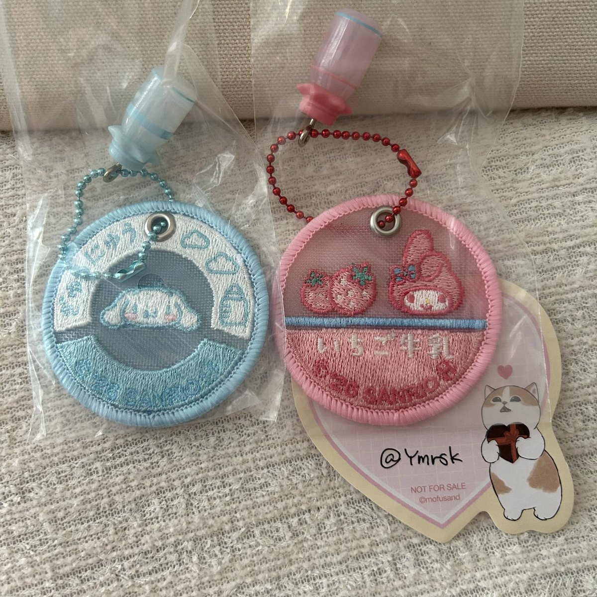 Ymrsk's tweet photo. 【交換】サンリオ　ミルクキャップシアーチャーム

譲→シナモン、マイメロ
求→けろっぴ＞ばつ丸

郵送での交換希望です。
検索からお気軽にお声掛けください🙌 https://t.co/ShSXhv2Tg0