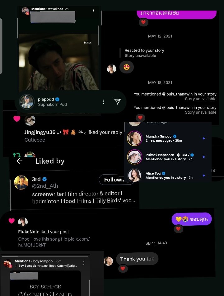 fixonraa's tweet photo. beneran ga akan aku lupain, archen kalau liat jawaban kamu aku masih ketawa dan senengg banget, dan waktu pas Joss wayar live di IG 2019, aku nanya dan aku bilang ke dia aku bakal support kamu terus, dan dia ngejawab 2 pertanyaan aku juga, soal hobi dan lagu kesukaan, terus pas itu aku ulang tahun, aku tanya ke dia "Joss, today It's my birthday my name is Ra, thank you" terus dia jawab "oh, you birthday, happy birthday Ra, wish you all the best naa thank you for always supporting me" 😭😭 dan aku juga mention Louis flio dia juga baik dan bales aku karena aku sempet ikutin drama fish upon the sky dan ikut challenge lagu dia,  begitupun Wawa ( cast SOTUS ) aku ngobrol sama dia banyak, dan dia ramah, dan baik banget 🥹🩷