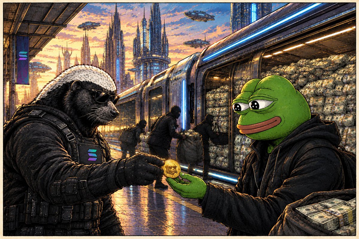 SpaikONsolana's tweet photo. Somewhere at the far side of Solana universe, a deal was made.

@pepecoineth $PEPE
@solana $SOL

⚠️DISCLAIMER: This is an independent meme-token project. The use of the PEPE ticker and character imagery does not imply any official affiliation, endorsement, or authorization by the creators or rights holders of Pepe the Frog or any other third party. The story and imagery are for meme and entertainment purposes only. No official token has been launched using the coin design shown in this image. The official CA will be announced exclusively on this page. Any other token claiming to be associated with this image is unofficial unless confirmed here.
