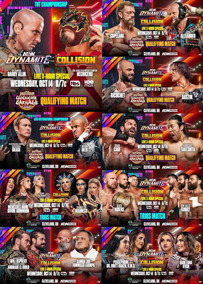 TheDrainmaker's tweet photo. This Dynamite/Collision card for Wednesday on free TV is PSYCHOTIC. https://t.co/sO8GFVyBv0
