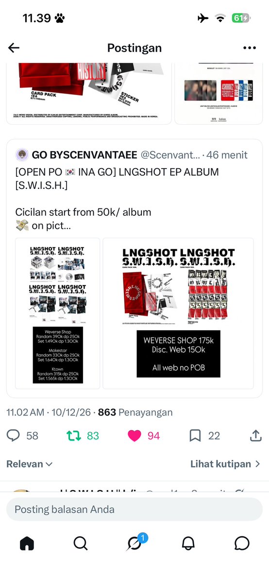 luiibonjour's tweet photo. @minbypromote @auel1nd @Scenvantaeecart Doneee all ruless kakk, bismillah luckkyy luckyy me 🤞🏻 https://t.co/ilI2NoBAck