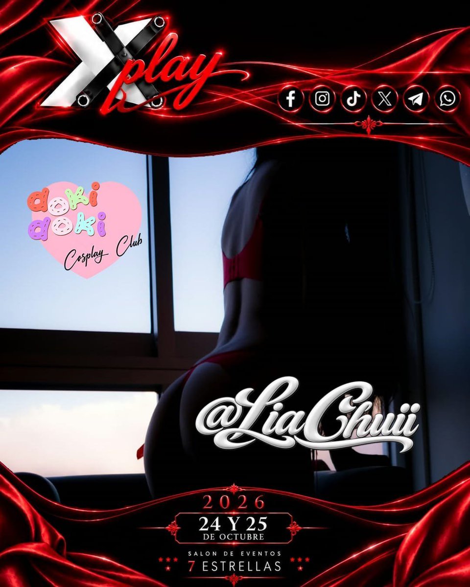xplaybolivia's tweet photo. ✨ INVITADA CONFIRMADA: LIA CHUII 🪽 DDCC
Creando artistas. Inspirando talentos.
#erocosplay #viral #cbbaBolivia #xplayBolivia https://t.co/wqZU23E0n7