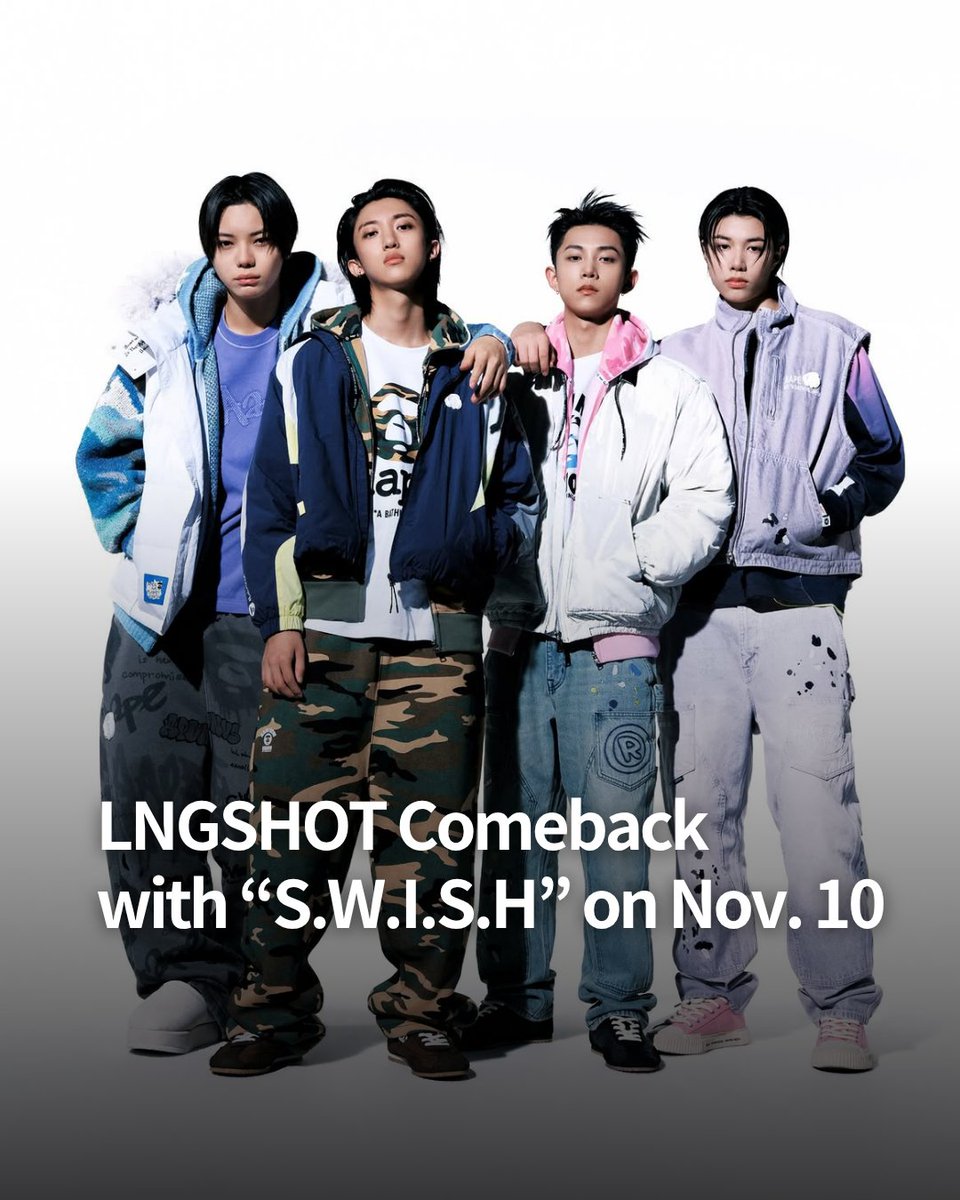 GTTOUR_Global's tweet photo. [COMEBACK INFO] 

#LNGSHOT, the boy group under #JayPark's agency More Vision, will return with a new EP titled S.W.I.S.H on November 10.

More Vision announced the release date on Monday, sharing a comeback trailer through the group’s social media and YouTube channels.
The EP's title stands for “Swag With Integrity Shapes History,” reflecting the group's ambition to create new trends while staying true to their identity. 
The release will also showcase the members' growth as artists and their exploration of new musical styles.

---------------------------------
👇Follow us for the latest K-pop updates and concert ticket reservations!🎫

Book Now 🔻
https://t.co/lACXSknkGv

For any inquiries 🔻
WhatsApp ➡️ https://t.co/znG4U8kcJY
KakaoTalk ➡️ https://t.co/2VEWGfvCFc

Link also in bio!🔗