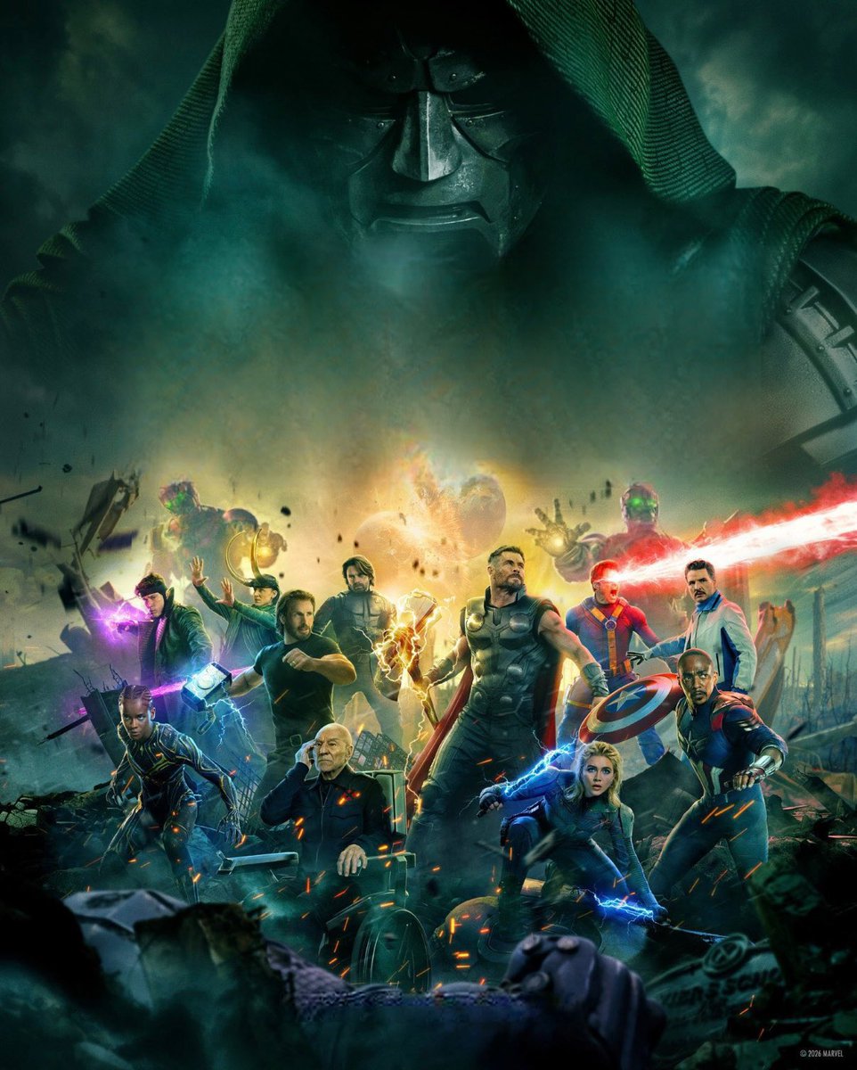 Peli_Comic's tweet photo. El póster internacional de Avengers Doomsday sin texto 🔥💚 https://t.co/c1KDuL4T2S