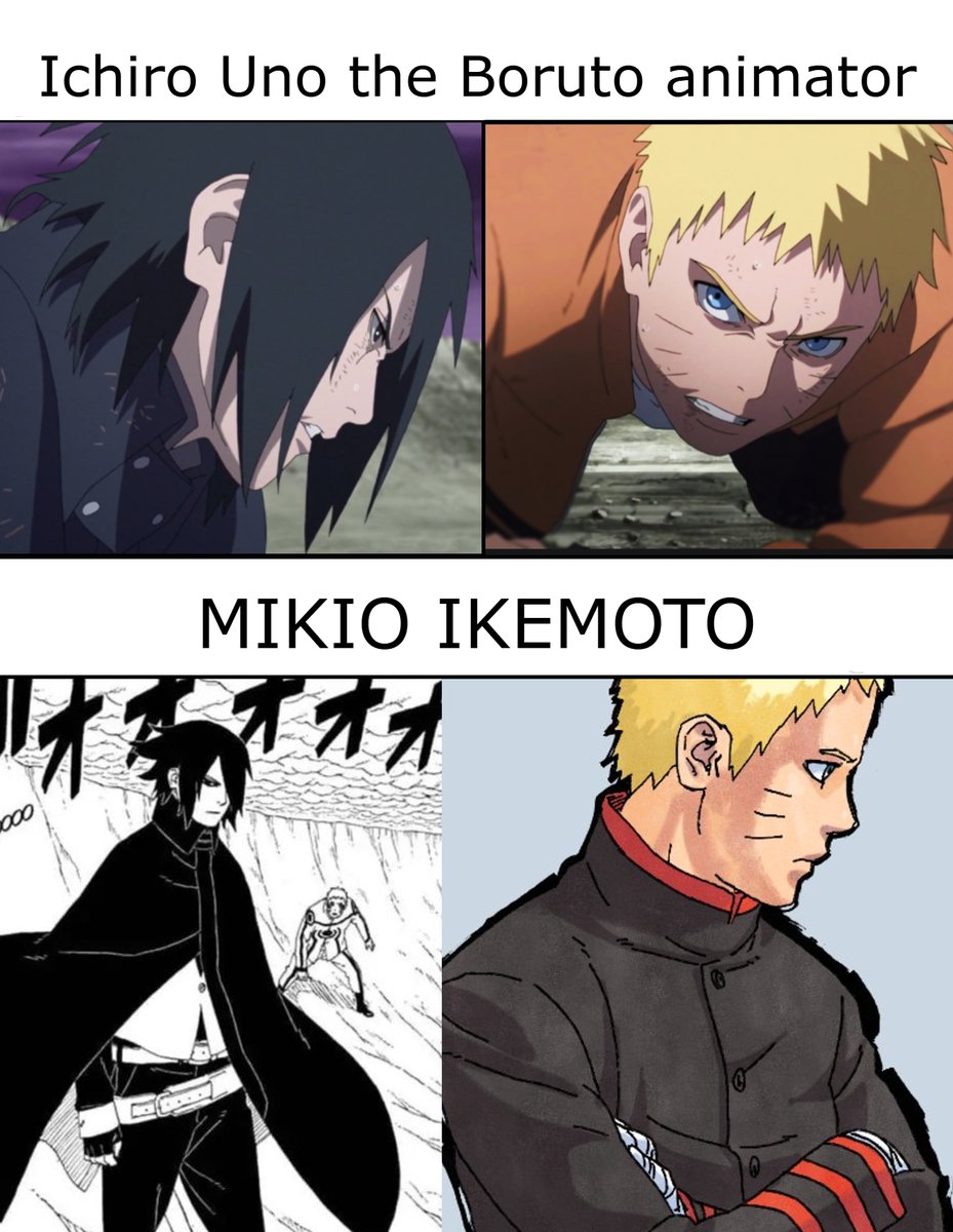 sekiro82's tweet photo. Como le metieron nota de la comunidad por mentir vamos a mostrar la verdad: Naruto y Sasuke adultos diseñados por Ikemoto y Kishimoto https://t.co/hBFkXCXK47
