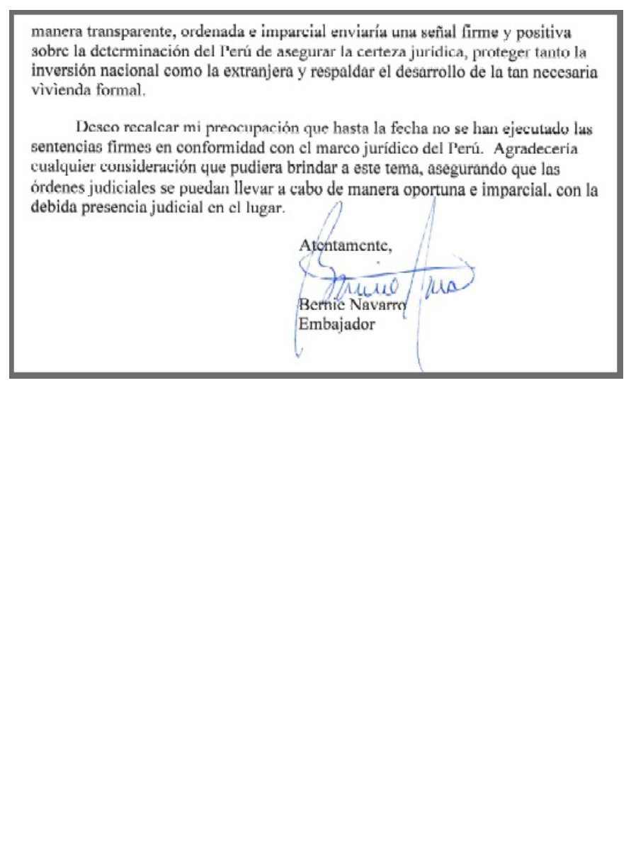eloymarchan's tweet photo. Aquí la carta que el embajador Bernie Navarro envió a la PCM el 29 de marzo pidiendo desalojar a 420 familias de Carabayllo para que sus terrenos pasen a manos de empresas gringas. Es una clara intromisión extranjera. Ojo: las familias no son invasoras.
La historia en @ensustrece https://t.co/lPoVPWIP1W
