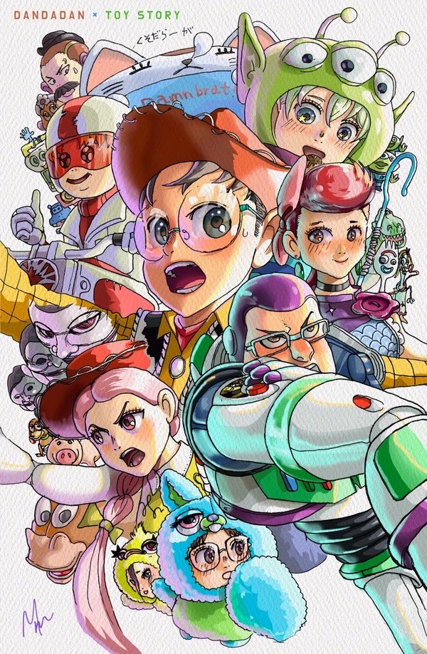 D_DESIGN_OKU's tweet photo. 【ダンダダン】勝手にコラボイラスト4選^o^🙌✨妄想して描くの楽しい＾＾✨✨どのコラボが好きですか？（＾∇＾）✨最新のイラスト▶︎ https://t.co/aLvaO393gJ  #ダンダダン #Dandadan #チェンソーマン
#ウルトラマン #8番出口 #トイストーリー #chainsawman #ultraman #ToyStory #TheExit8 https://t.co/B2l3FscNAz
