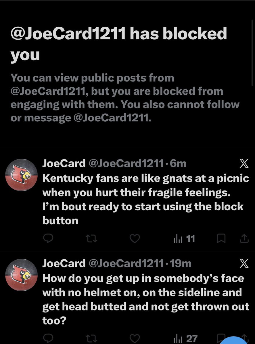 StMatthewsSaban's tweet photo. @JoeCard1211 you’re a fucking pussy. Talk that shit you don’t want the smoke. Lame bitch https://t.co/JITthotI6j