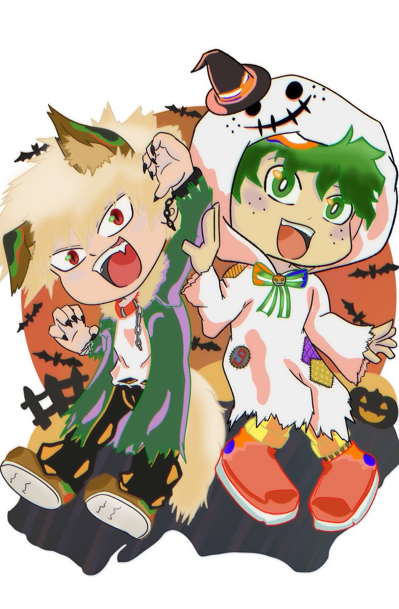 quirklessquinn's tweet photo. Halloween BakuDeku
#bkdk #Bakugo #Deku https://t.co/aStfntd4eM