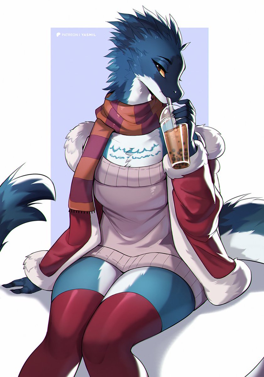 BlackRoseAD's tweet photo. Oh yea :3 remember rose's offspring my friend got something of her and look at her!! drinking that boba tea (addicted) while preparing for winter she LOVES long walks in cold weather especially with friends (she will throw snowballs at you)
Done by Yasmil https://t.co/fHJrXHlgWI