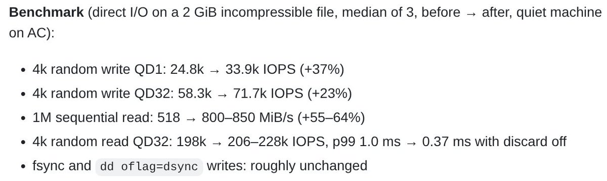 9eyer's tweet photo. it seems that Omarchy will be breaking some new records for the installer time with these SSD optimizations (/cc @dhh)

https://t.co/mQBXiaOLLW https://t.co/7JukpDbyWy