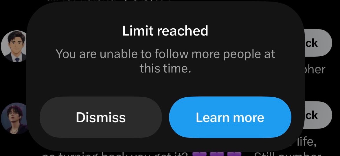 piperrrr06's tweet photo. Limit reached pa mga ante! Kalma lang po! I’ll fb once okay na. Huhu 

Kalmahan nyo lang din po sa pag unfollow! 😭😭 https://t.co/tBnDOxant6