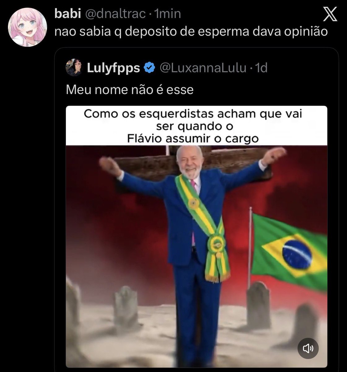 LuxannaLulu's tweet photo. Vai feminista 
Chama outra mulher de deposito pq ela não tem a mesma opinião que a sua KKKKKKKKKKK CHORAAAAA https://t.co/SydmNyeBpB